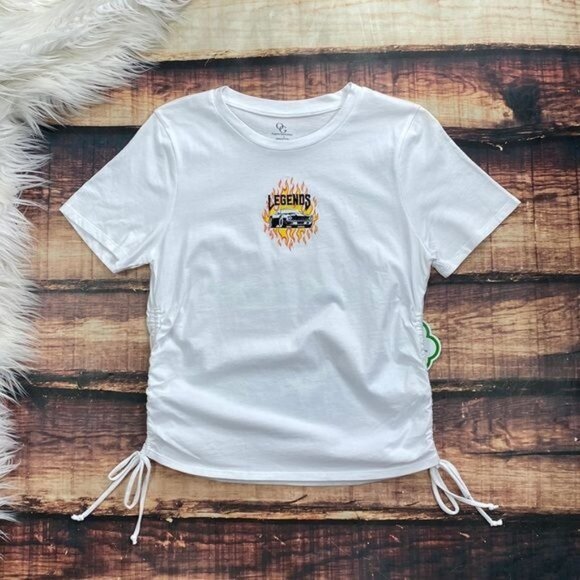 Tops - Racecar Vintage Style Tee Shirt Ruched Sides